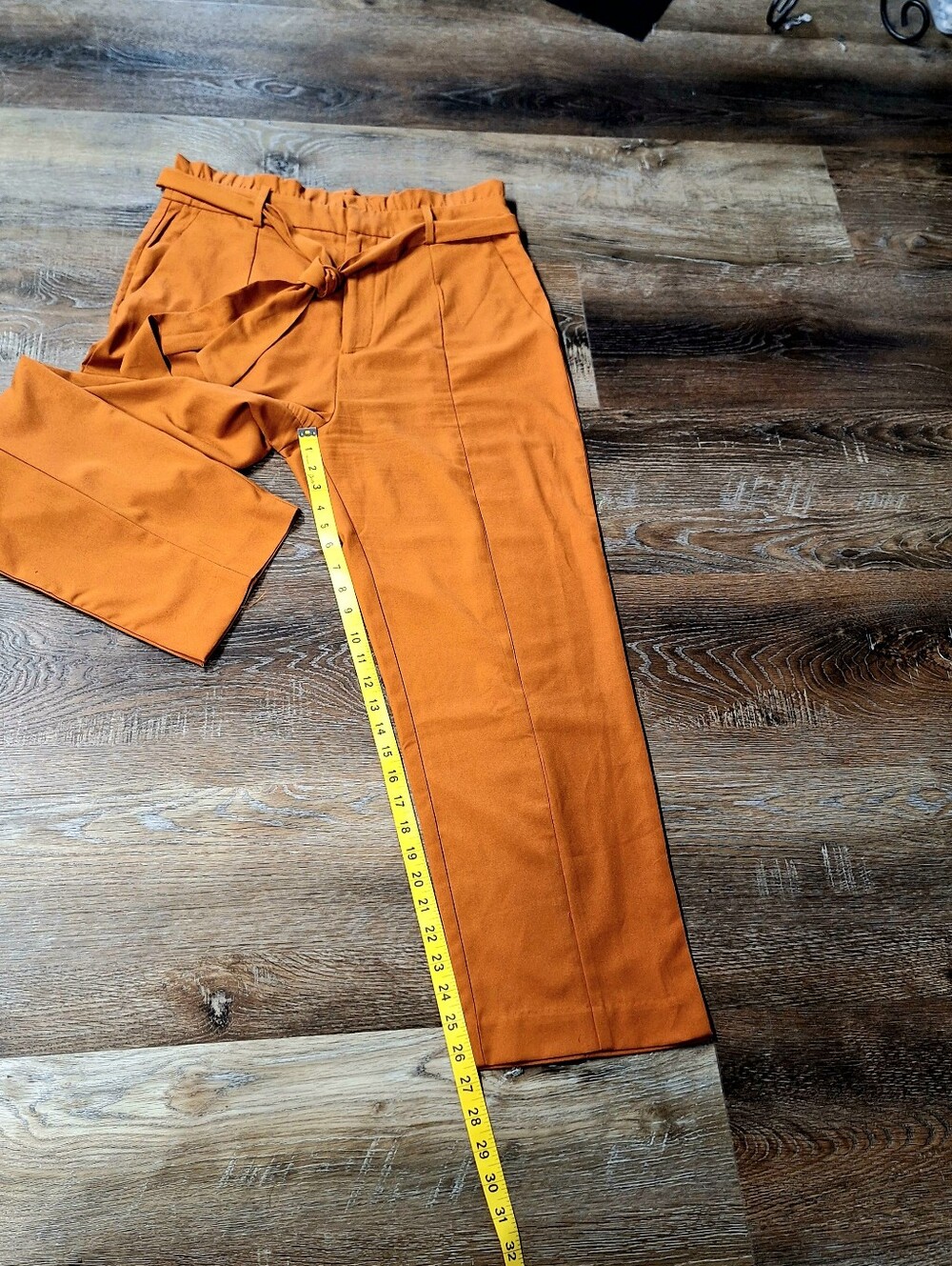 Lulus Burnt Orange Paper Bag Waist Pants, Size XL - Picture 10 of 10